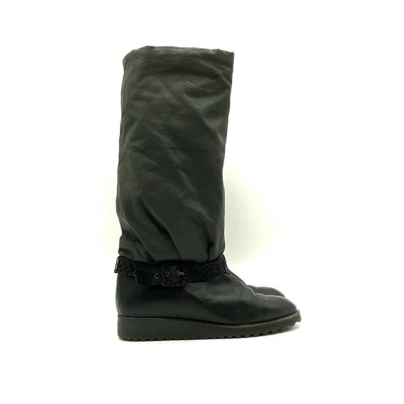 CALZATURIFICIO DI VARESE Womens Black Leather and Nylon Winter Boots Size 5 - Picture 2 of 11